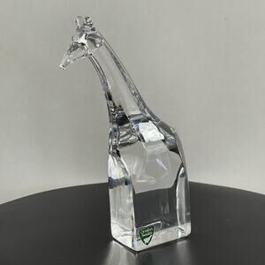 Orrefors Sweden Crystal Giraffe Animal Zoo Decor Collectable 6.25" Tall Signed